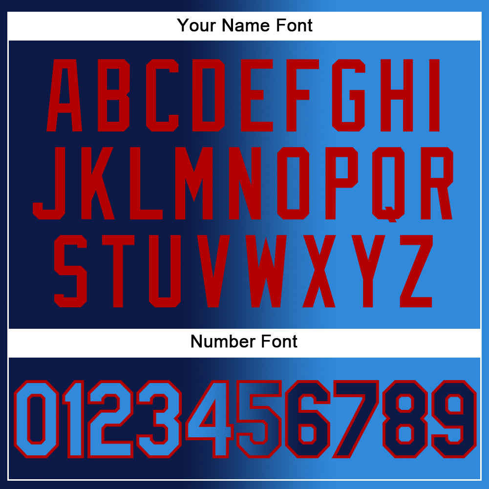 Custom Stitched Navy Electric Blue-Red Gradient Sports Hoodie