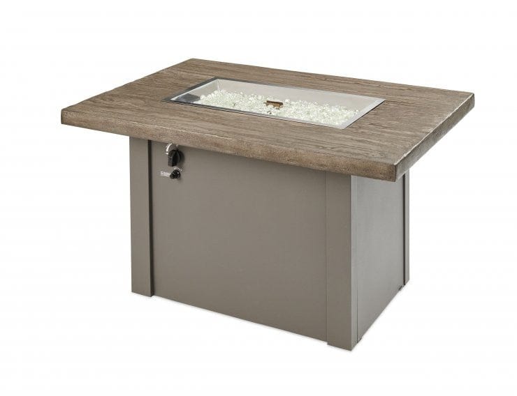 Havenwood Rectangular Gas Fire Pit Table - Grey Base