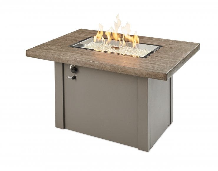 Havenwood Rectangular Gas Fire Pit Table - Grey Base