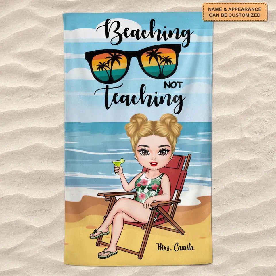 Personalized Custom Beach Towel - Ideal Gift for Teachers Day, Birthday, and Summer