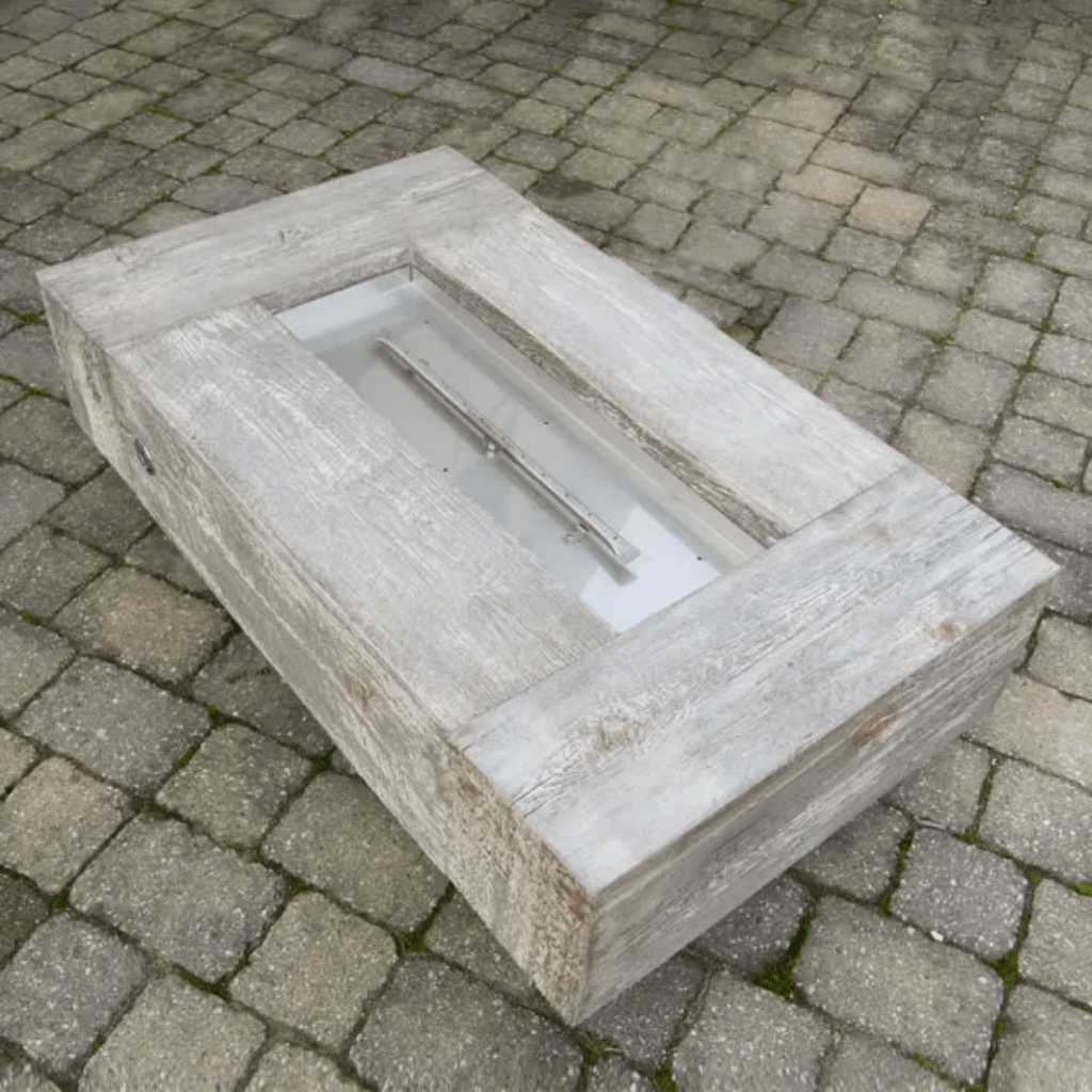 The Outdoor Plus 72 Coronado GFRC Wood Grain Concrete Rectangle Gas Fire Pit