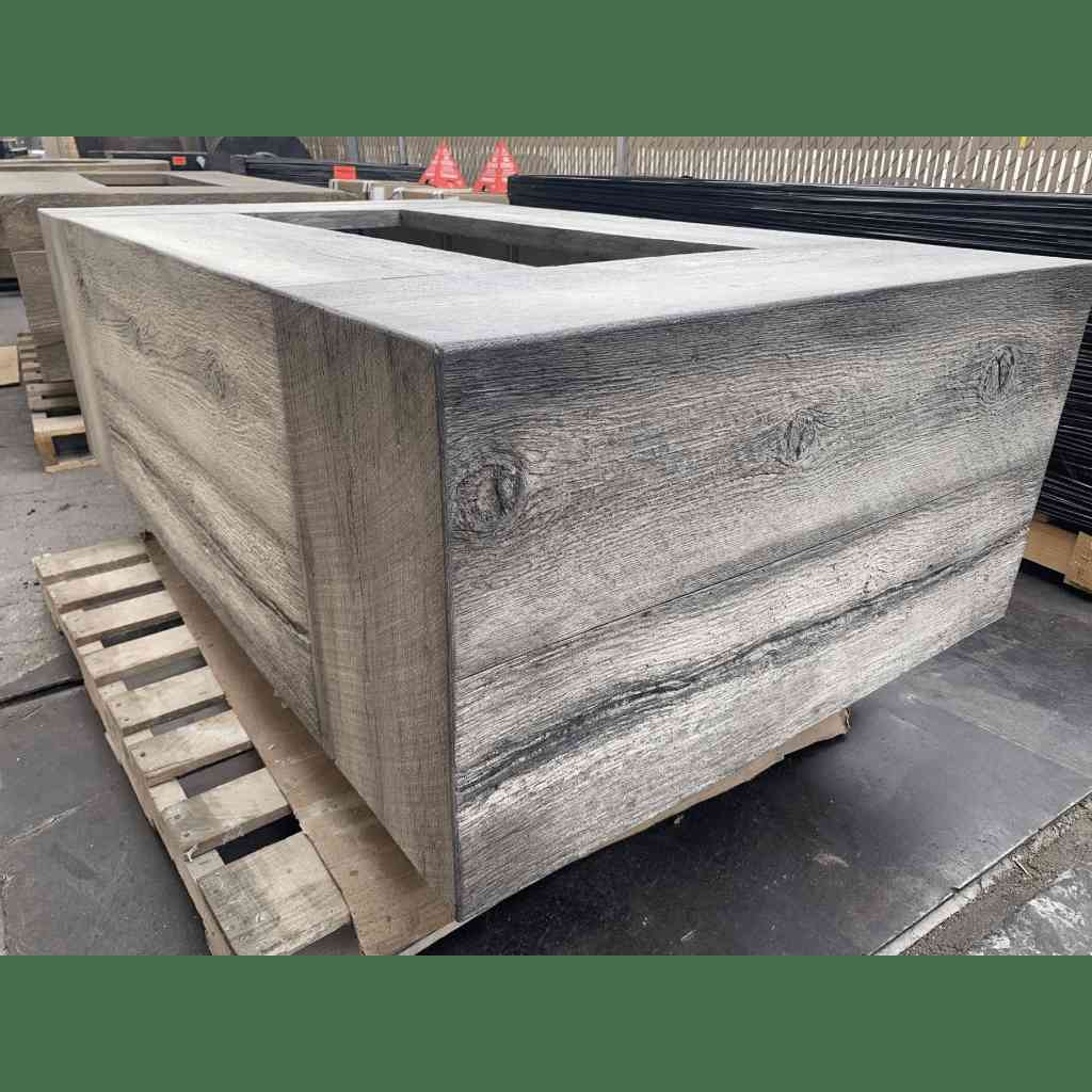 The Outdoor Plus 72 Coronado GFRC Wood Grain Concrete Rectangle Gas Fire Pit