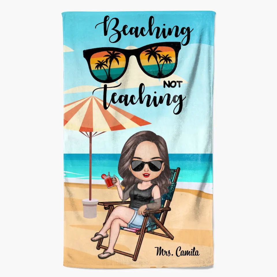 Personalized Custom Beach Towel - Ideal Gift for Teachers Day, Birthday, and Summer
