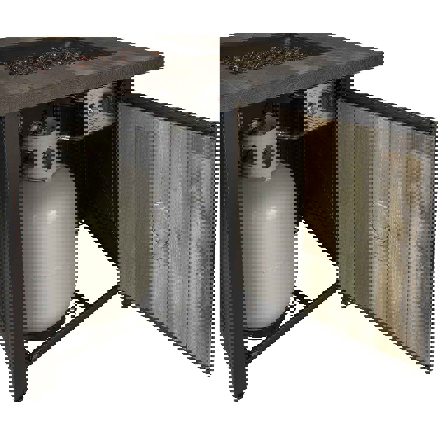 Endless Summer The Burlington LP Gas Outdoor Fire Pit with Printed Resin Mantel