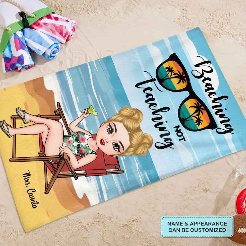 Personalized Custom Beach Towel - Ideal Gift for Teachers Day, Birthday, and Summer