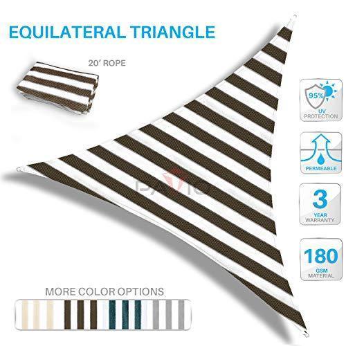Patio Paradise 20 x 20 x 20 Beige Sun Shade Sail Triangle Canopy - UV Block Fabric for Outdoor Use