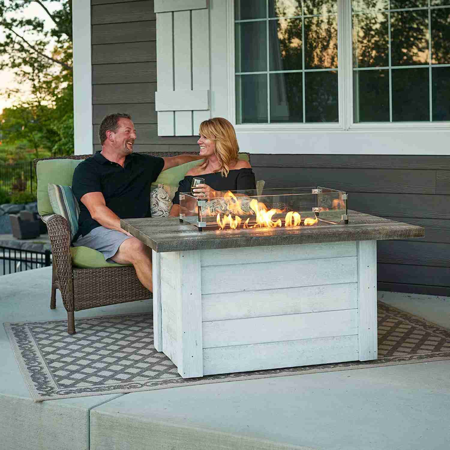 Alcott Rectangular Gas Fire Pit Table