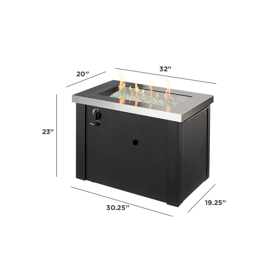 Outdoor Greatroom Co Providence 32-Inch Rectangular Gas Fire Pit Table