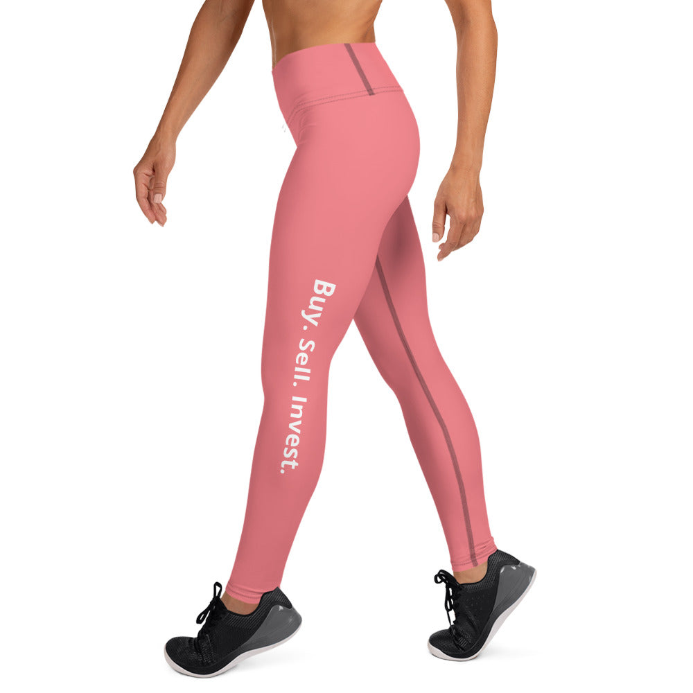 Rose Buy. Sell. Invest. High Waist Yoga Leggings - Super Soft & Stretchy