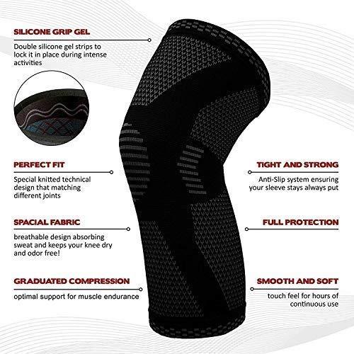 POWERLIX Knee Compression Sleeve - Optimal Knee Support for Sports & Fitness