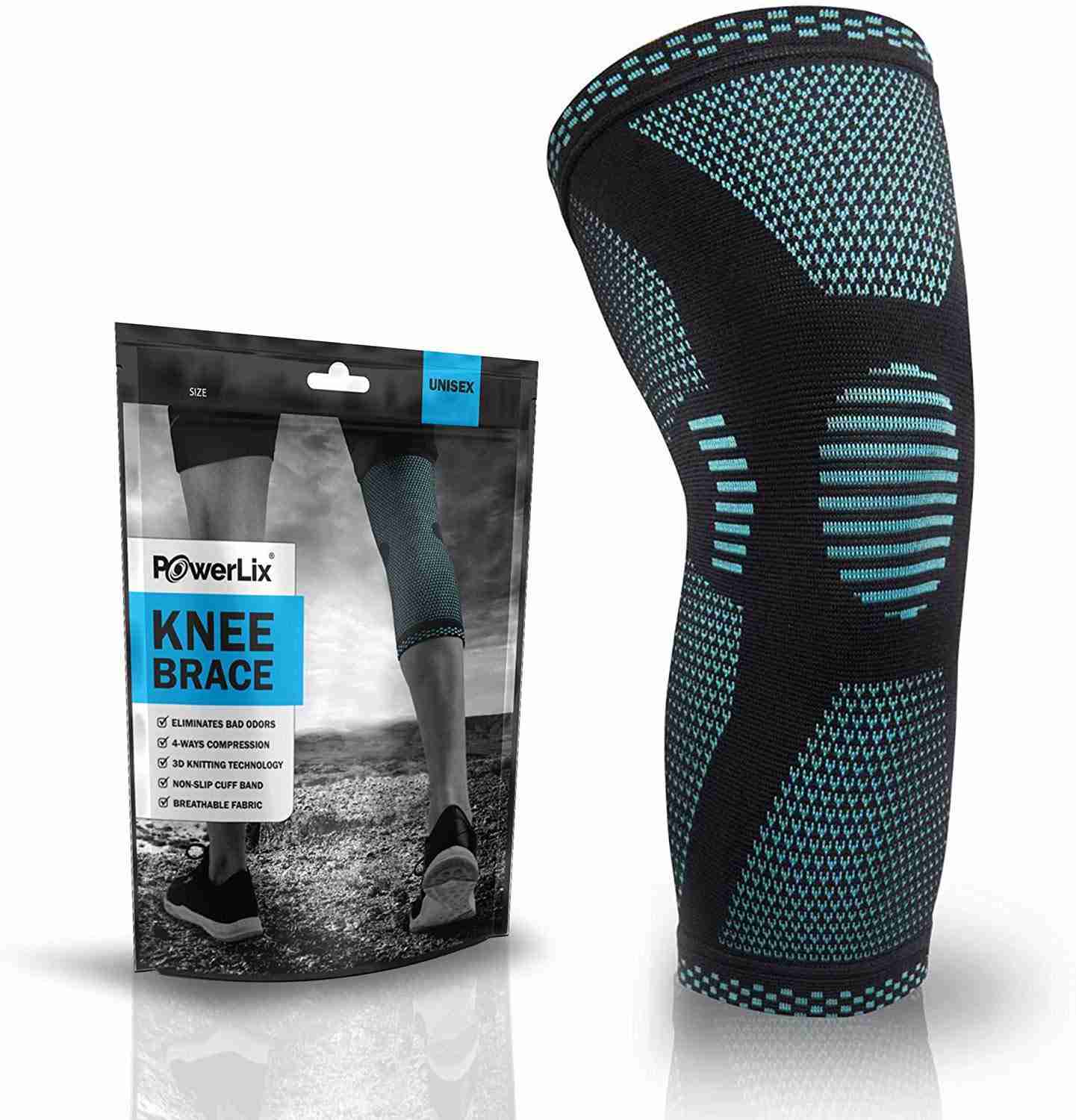 POWERLIX Knee Compression Sleeve - Optimal Knee Support for Sports & Fitness