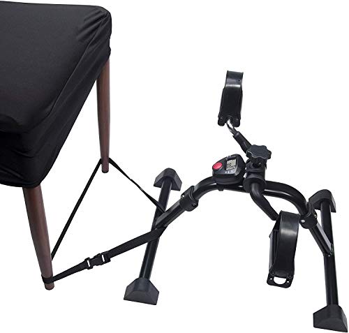 Vaunn Medical Folding Pedal Exerciser with Electronic Display for Legs and Arms Workout