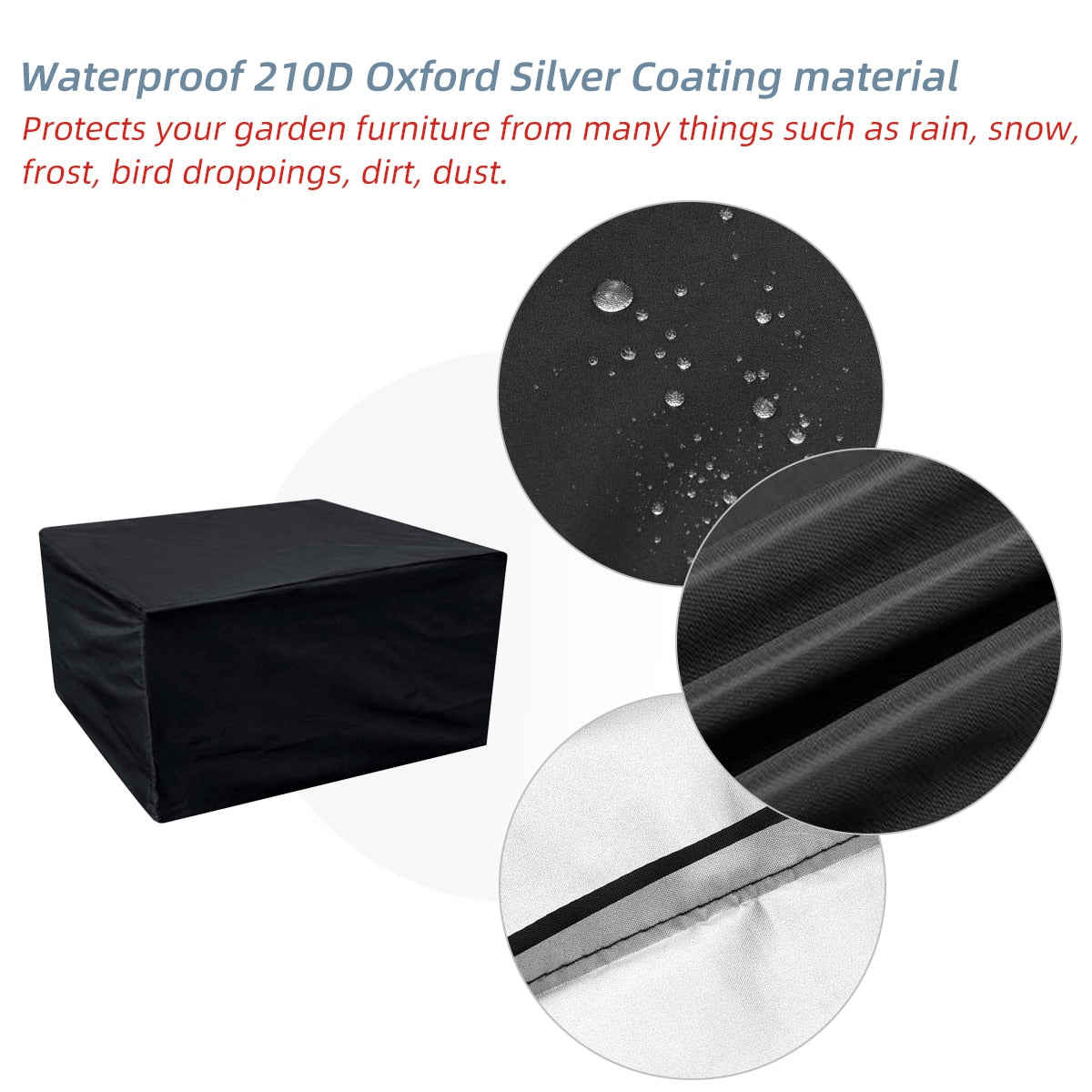 Outdoor Sectional Square Furniture Cover 98 Inches - Waterproof & UV Resistant