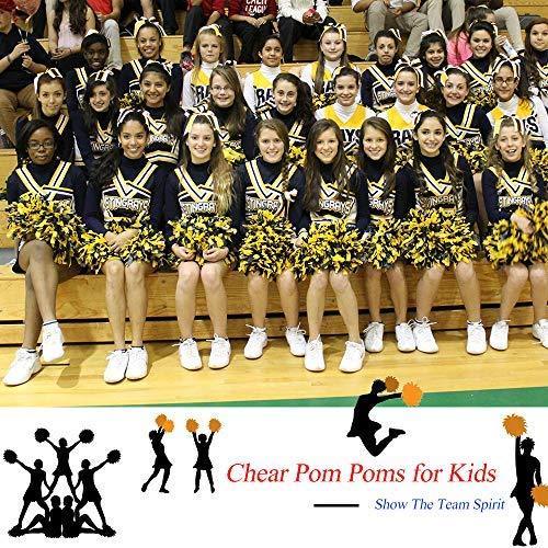 4Pcs Metallic Cheerleading Pom Poms for Kids - Green & Silver